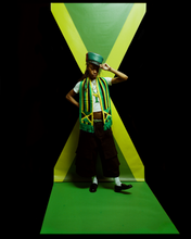 Load image into Gallery viewer, jamaican flag scarf by robert provilus.
