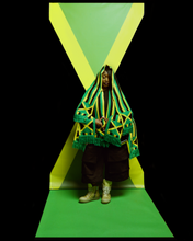 Load image into Gallery viewer, jamaican flag scarf by robert provilus.
